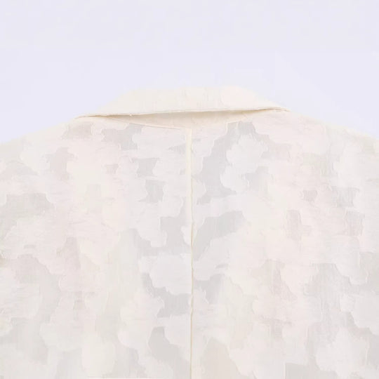 Damen Jacquard-Blazer mit floralem Relief und zierknopfbesatz Nord Taschen