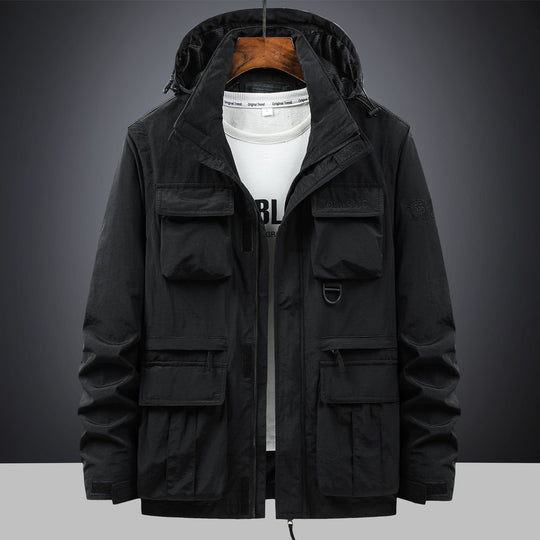 Men's  tactical hooded field parka with multi-pocket utility front and D-ring Nord Taschen