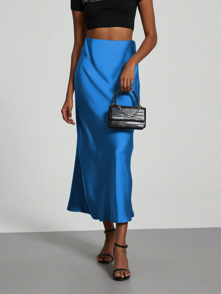 Damen Elegante und fließende Satin Maxiröcke