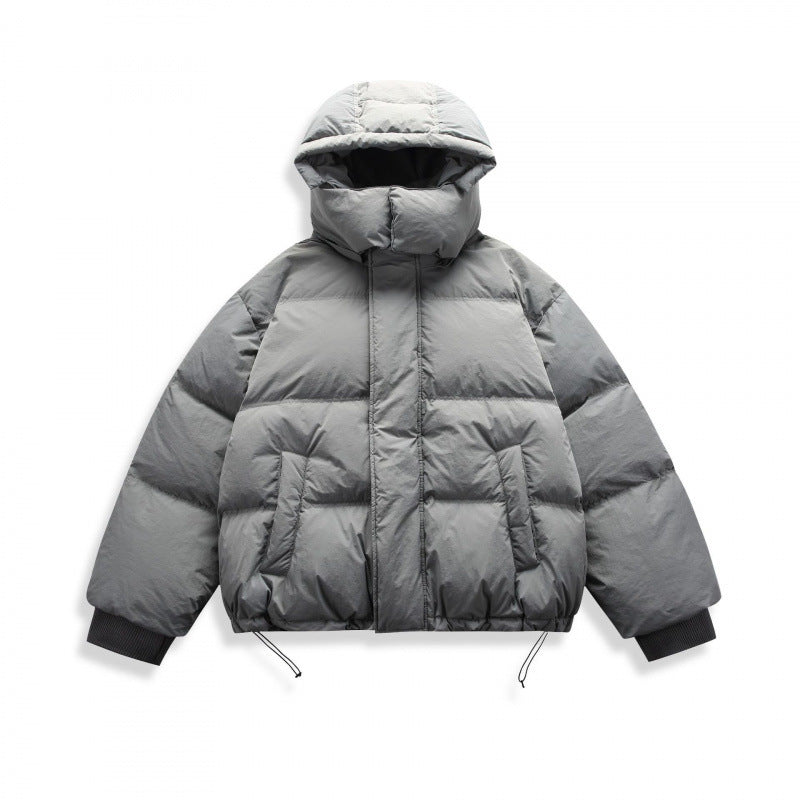 Unisex Kurze Steppjacke mit Kapuze, hohem Stehkragen und verstellbarem Saum Nord Taschen
