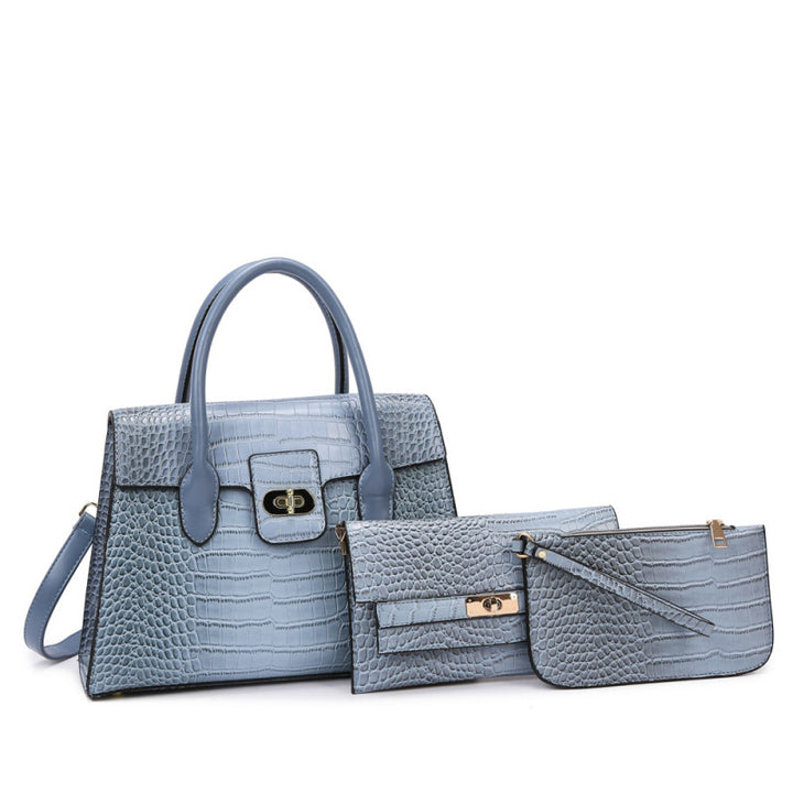 Damen elegante Handtasche mit Struktur und goldener Schnalle Nord Taschen