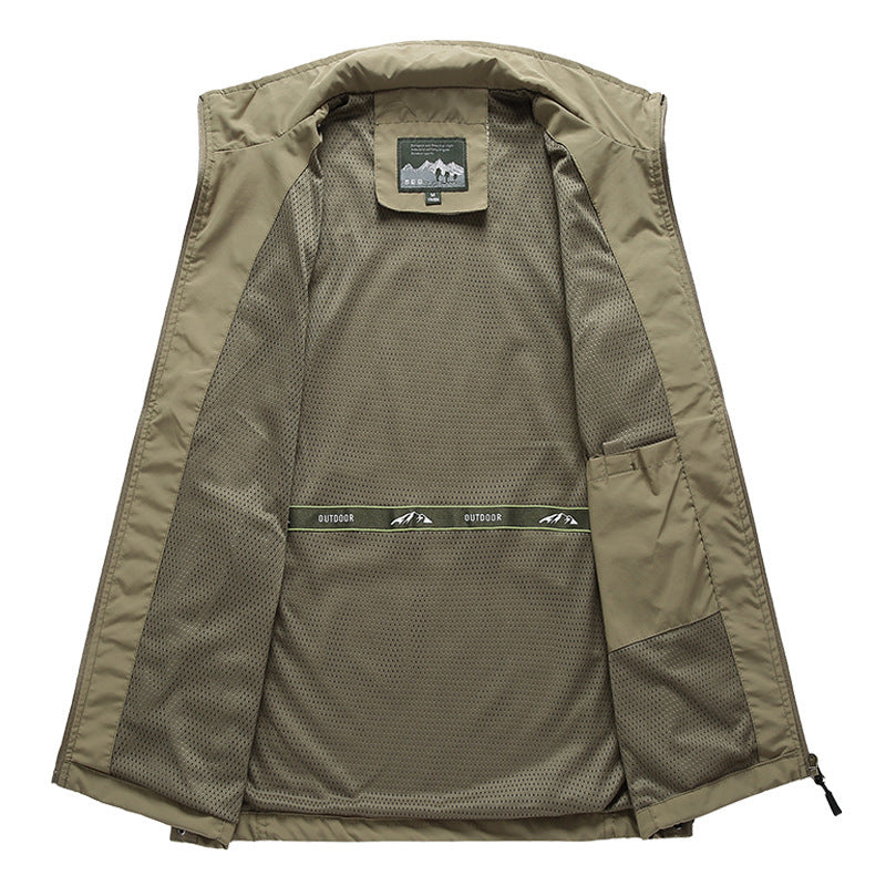 Herren Outdoor-Utility-Weste mit Mesh-Futter und Reißverschluss-Taschen Nord Taschen