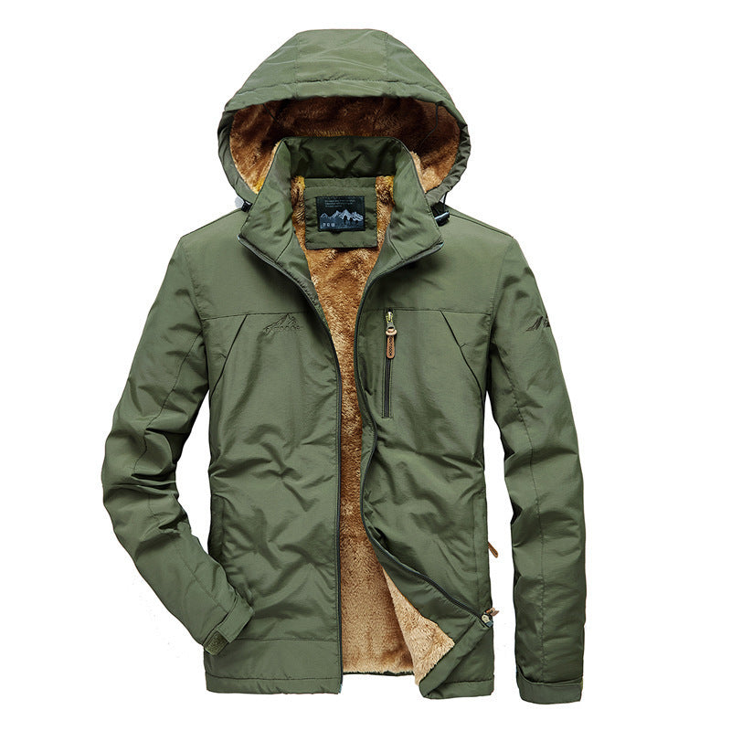 Herren Thermo-Hybrid Kapuzenblouson mit durchgehendem Teddyfleece-Innenfutter und wasserabweisender Außenhülle Nord Taschen