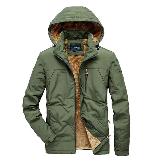 Herren Thermo-Hybrid Kapuzenblouson mit durchgehendem Teddyfleece-Innenfutter und wasserabweisender Außenhülle Nord Taschen