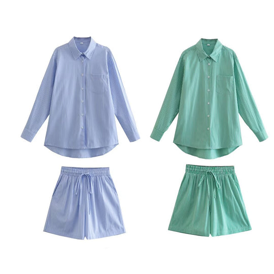 Damen Oversize-Hemdblusenkleid aus leichtem Baumwollmix mit verlängertem Rückensaum und offener Knopfleiste Nord Taschen
