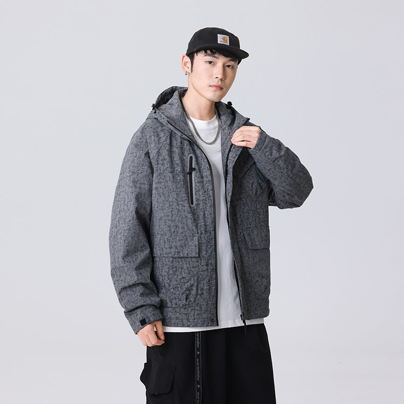 Herren Urban-Technical Field-Parka mit hochschließendem Kragen, schräge Brustpatte und verdeckten Reißverschlüssen Nord Taschen