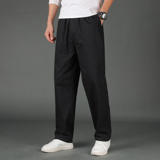 Herren Weite Baumwoll-Chinohose im Relaxed-Fit mit elastischem Komfortbund & verdeckten Eingriffstaschen Nord Taschen