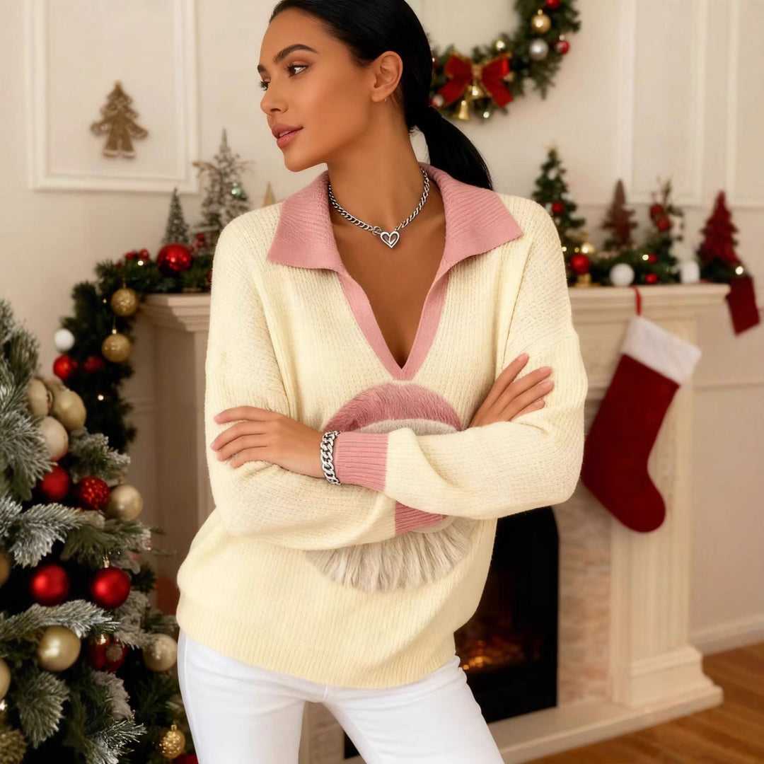 Damen Verspielter Pullover mit Weihnachtsmotiv Nord Taschen