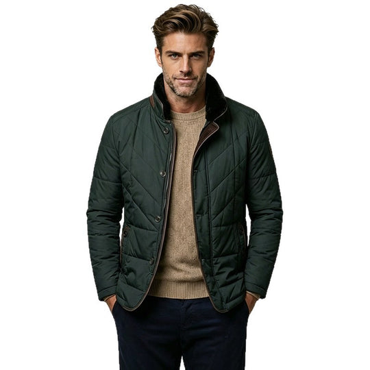 Herren Wattierte Steppjacke mit Stehkragen und Zwei-Wege‑Innenreißverschluss Nord Taschen