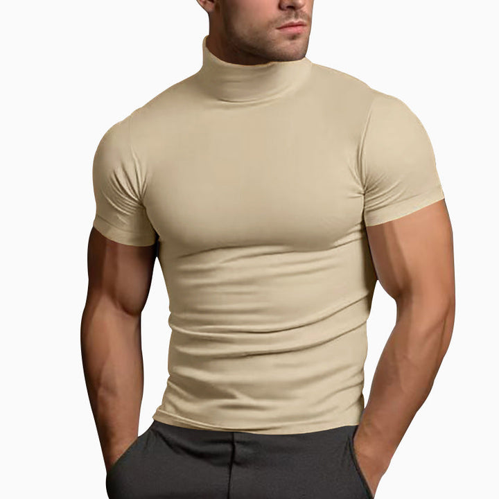 Herren Langarm-Turtleneck-Shirt aus atmungsaktivem Stretchmaterial