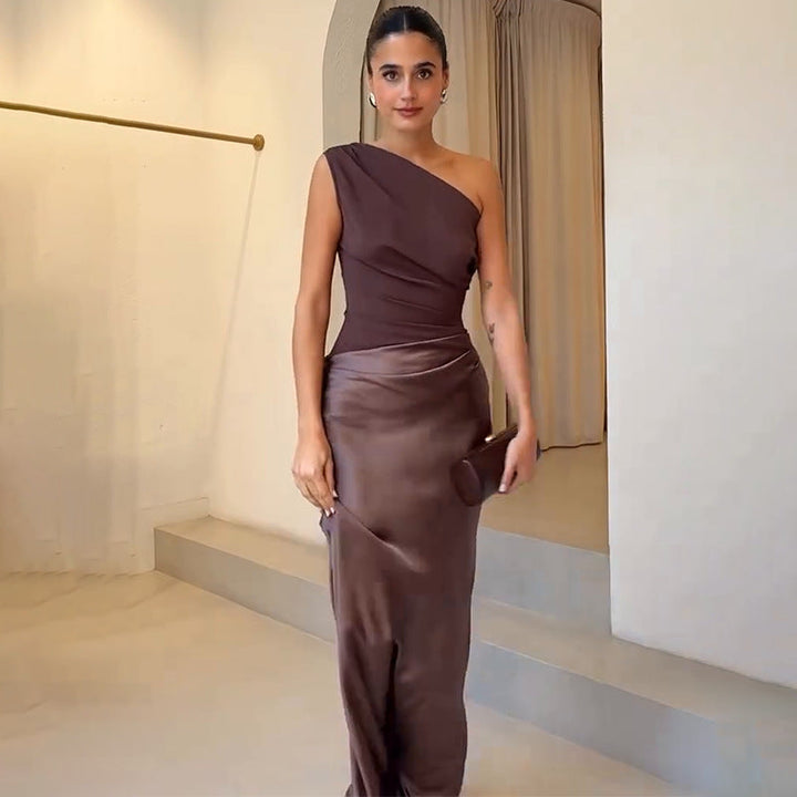 Elegantes One-Shoulder Maxikleid