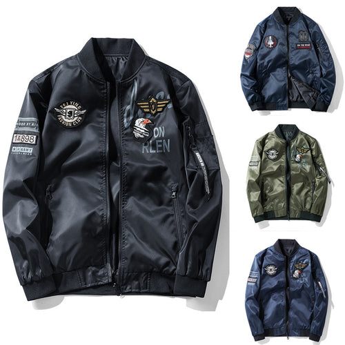 Herren Piloten-Bomberjacke im Aviator-Look mit Patch‑Applikationen und windabweisendem Nylon Nord Taschen