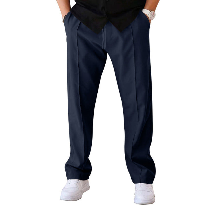 Herren elegante Freizeithose mit geradem Schnitt und klassischen Falten