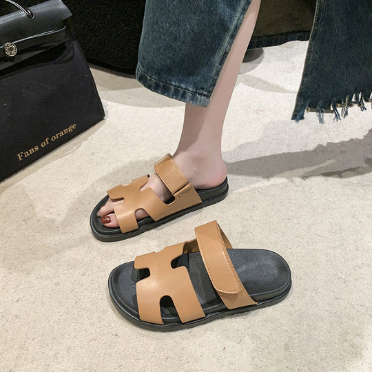 Damen komfortable Veloursleder-Sandalen mit verstellbarem Klettverschluss und rutschfester Sohle Nord Taschen