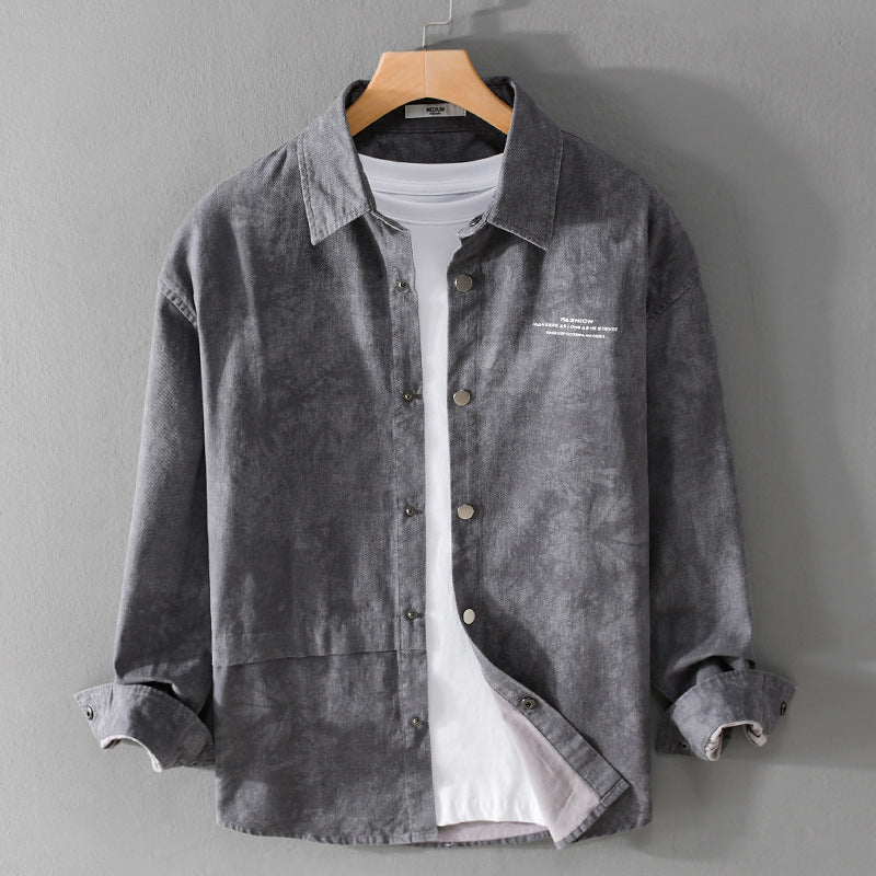 Herren Samtiges Cord-Overshirt mit Druckknopfleiste und Relaxed-Fit Nord Taschen
