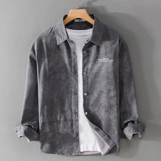Herren Samtiges Cord-Overshirt mit Druckknopfleiste und Relaxed-Fit Nord Taschen