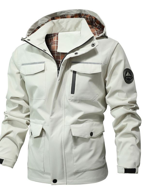 Herren Wasserabweisender Softshell-Parka mit Kapuze, reflektierenden Einsätzen und Multifunktionstaschen Nord Taschen