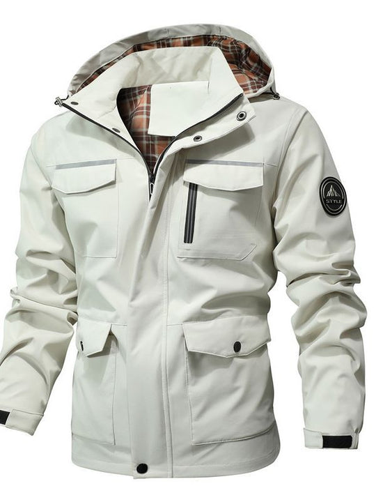 Herren Wasserabweisender Softshell-Parka mit Kapuze, reflektierenden Einsätzen und Multifunktionstaschen Nord Taschen