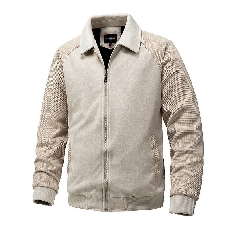 Herren Lässige Sweatjacke mit Reißverschluss und strukturierten Rippenärmeln Nord Taschen