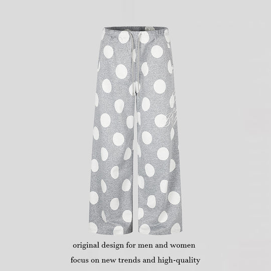 Damen Weite Palazzo-Loungehose mit Komfortbund und Punktmuster Nord Taschen