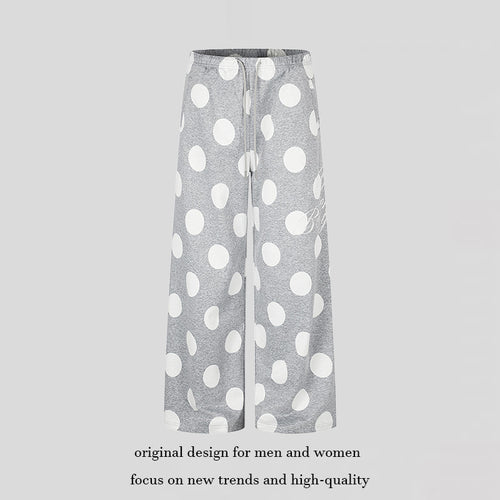 Damen Weite Palazzo-Loungehose mit Komfortbund und Punktmuster Nord Taschen