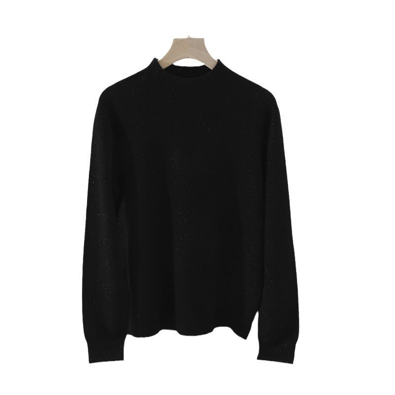 Damen Feiner gerippter Stehkragenpullover mit slim-fit Silhouette Nord Taschen