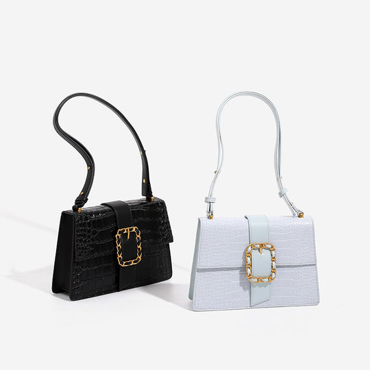 Damen Handtasche mit elegante Kroko-Optik und luxuriösem Kettenverschluss Nord Taschen