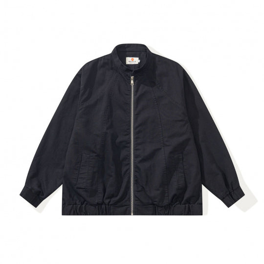 Unisex Boxige leichte Bomberjacke aus Baumwollmix mit Stehkragen, Reißverschluss und Kordelzugsaum Nord Taschen