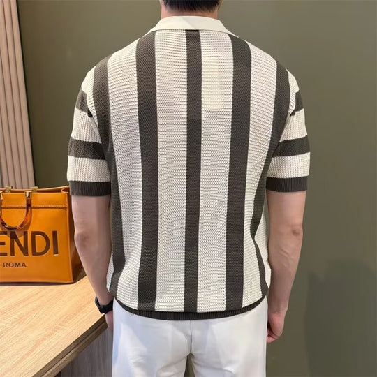 Herren Modisches Kurzärmliges Strickpoloshirt Nord Taschen