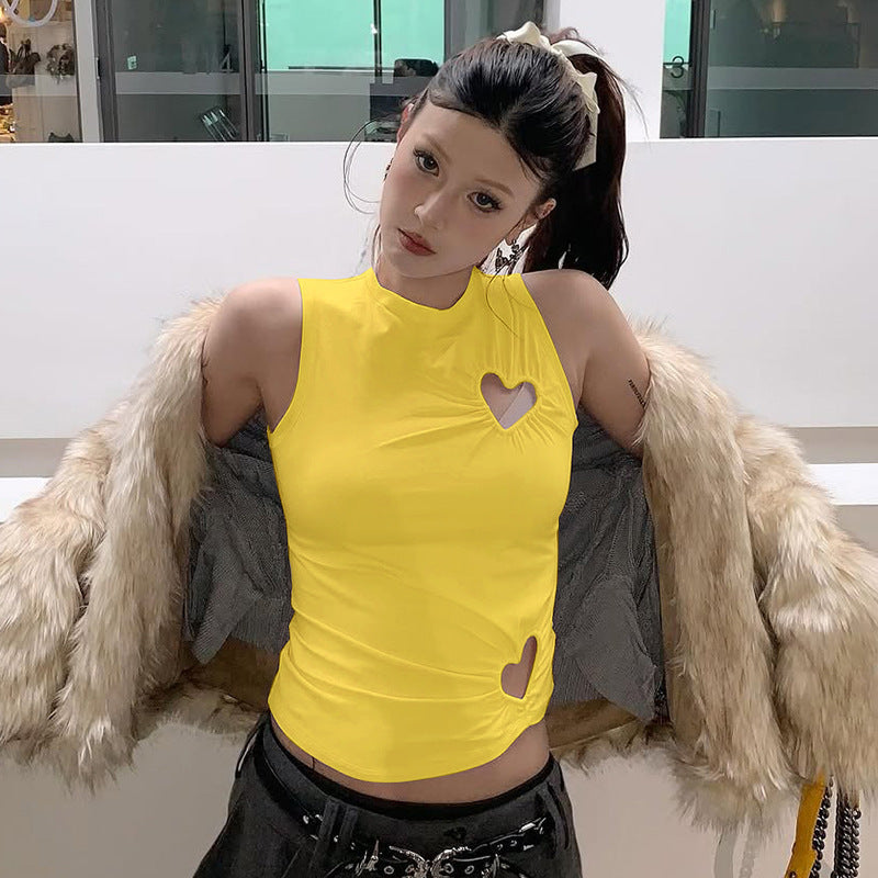 Damen modisches Trägershirt mit herzförmigem Cut-out und figurformendem Schnitt Nord Taschen