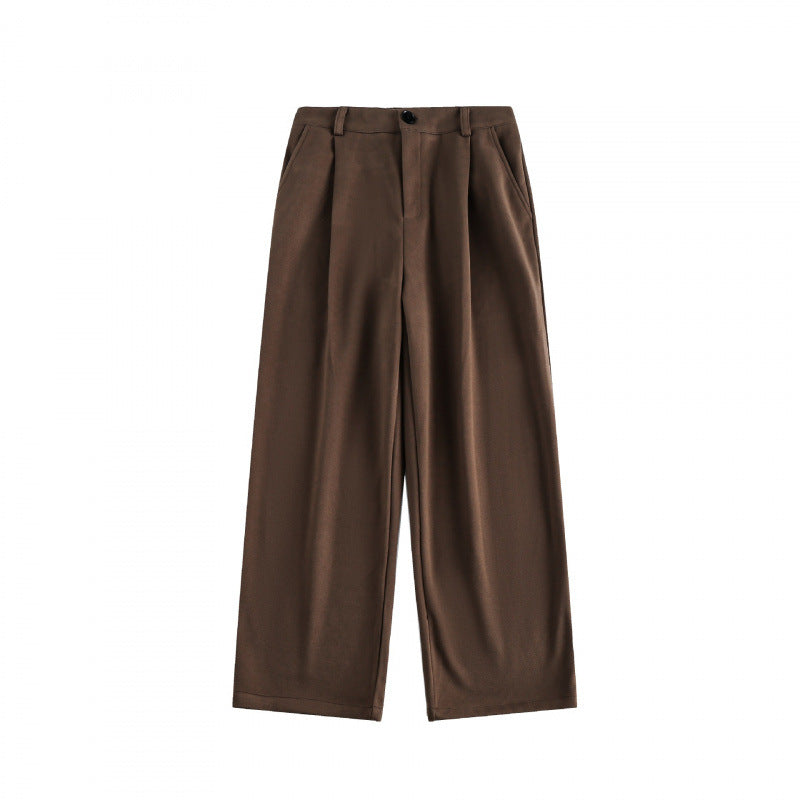 Damen Weite High-Waist-Hose mit Bundfalten und weitem Bein Nord Taschen
