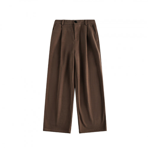 Damen Weite High-Waist-Hose mit Bundfalten und weitem Bein Nord Taschen