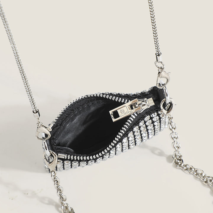 Damen Clutch-Tasche mit funkelnden Pailletten und eleganter Kettenverzierung Nord Taschen