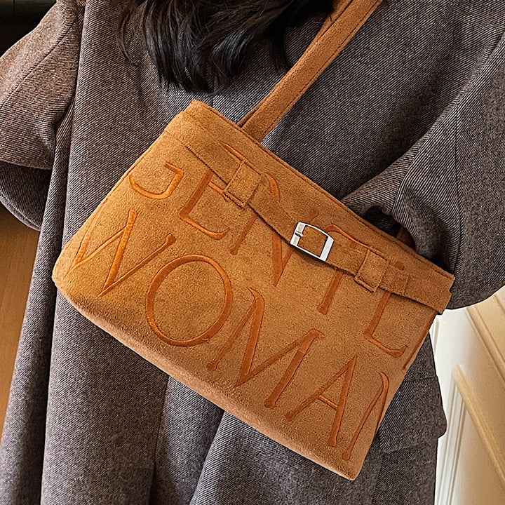 Damen modische Henkeltasche mit prägnanter Schriftprägung Nord Taschen