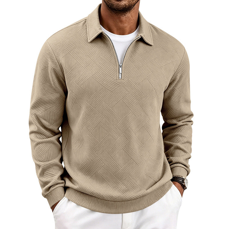 Herren Halbzip-Pullover mit geometrischer Waffelstruktur Nord Taschen