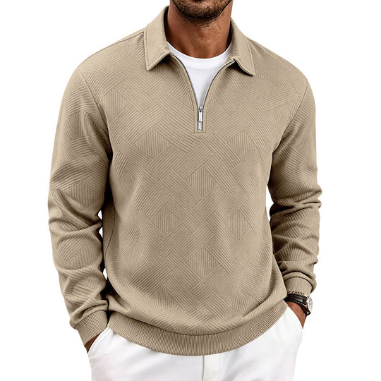 Herren Halbzip-Pullover mit geometrischer Waffelstruktur Nord Taschen