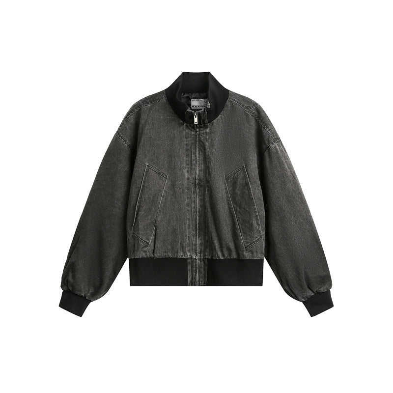 Unisex Kurz geschnittener Satin‑Bomber im Boxy‑Cut mit kontrastierendem Rippkragen und Ballonärmeln Nord Taschen