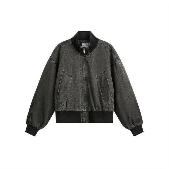 Unisex Kurz geschnittener Satin‑Bomber im Boxy‑Cut mit kontrastierendem Rippkragen und Ballonärmeln Nord Taschen