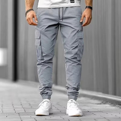 Herren Cargo-Jogginghose mit multifunktionalen Klapp- & Reißverschlusstaschen, elastischem Bund und tapered Bein Nord Taschen