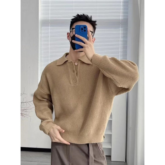 Herren Feinstrick-Polo-Pullover mit Halbschlupf‑Knopfleiste, Rippstruktur und Seitenschlitzen Nord Taschen