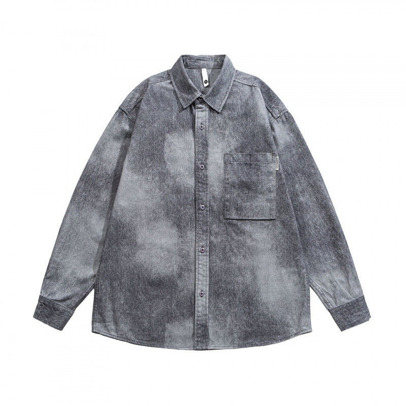 Unisex Oversize-Baumwollhemd mit Washed-Effekt und aufgesetzter Brusttasche Nord Taschen