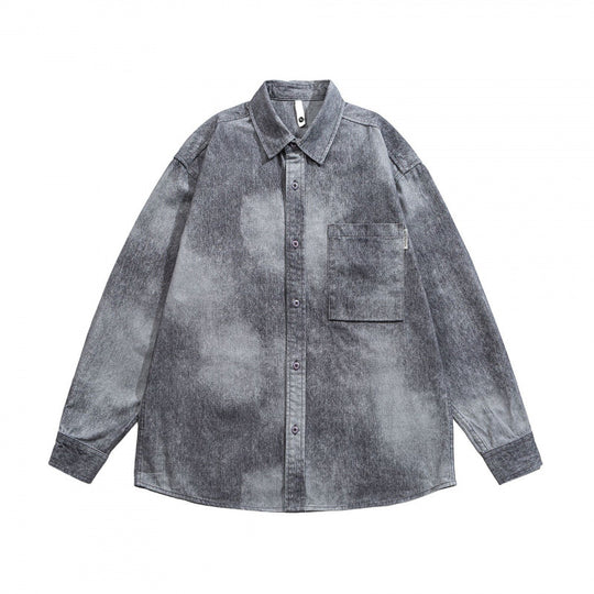 Unisex Oversize-Baumwollhemd mit Washed-Effekt und aufgesetzter Brusttasche Nord Taschen