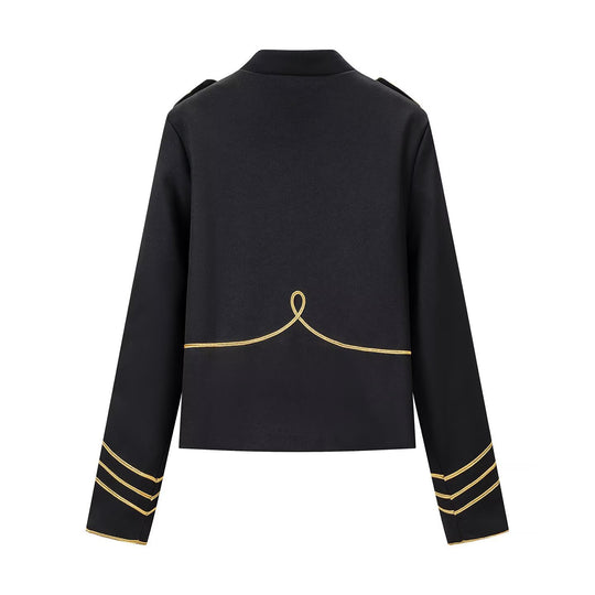 Damen Parade-Blouson mit Stehkragen, Epauletten und goldgestickten Verzierungen Nord Taschen