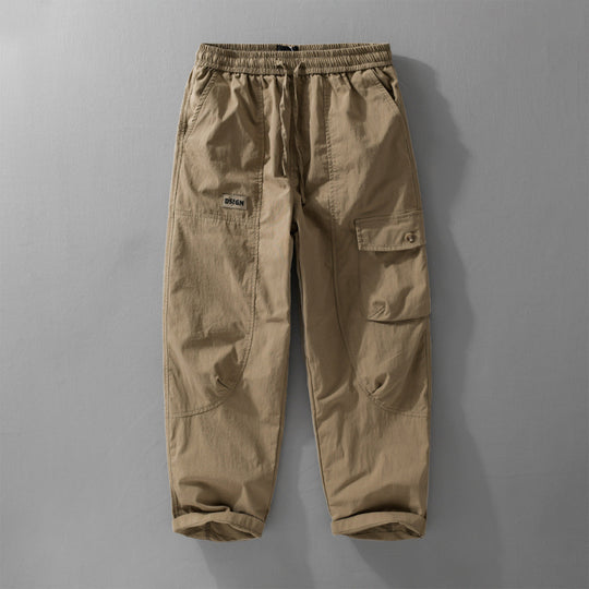 Herren Relaxte Cargo-Hose mit elastischem Bund, Kordelzug und vielseitigen Beintaschen Nord Taschen