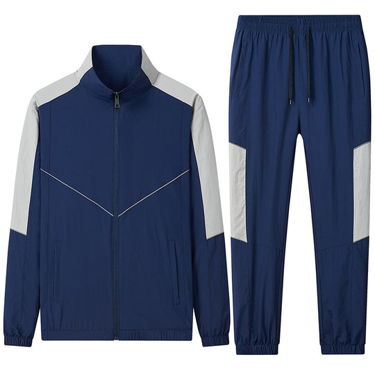 Herren Zweiteiliges atmungsaktives Nylon-Trainingsset mit Stehkragen und Kontrastpaneelen Nord Taschen