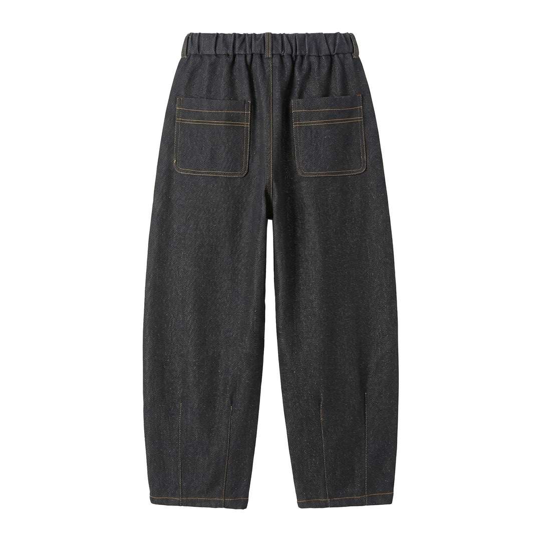 Damen Hochtaillierte weite Culotte-Hose mit Bügelfalte und elastischem Rückenteil Nord Taschen