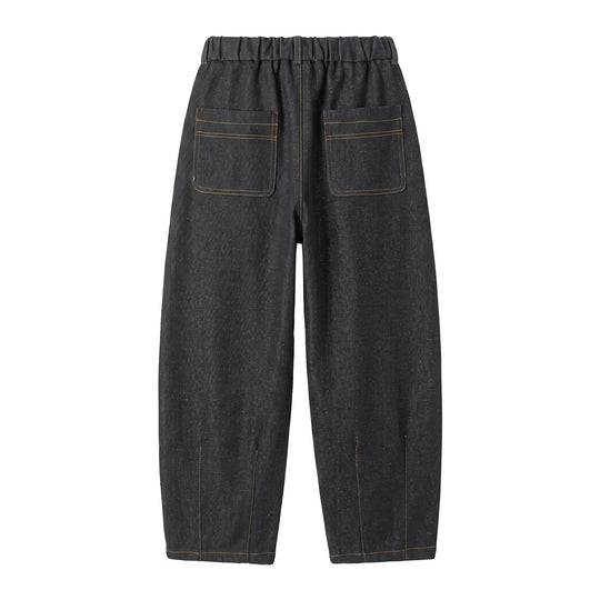 Damen Hochtaillierte weite Culotte-Hose mit Bügelfalte und elastischem Rückenteil Nord Taschen