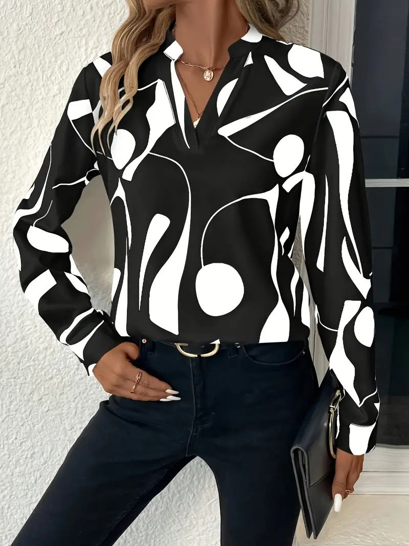 Damen Elegante Bluse mit modernem Muster