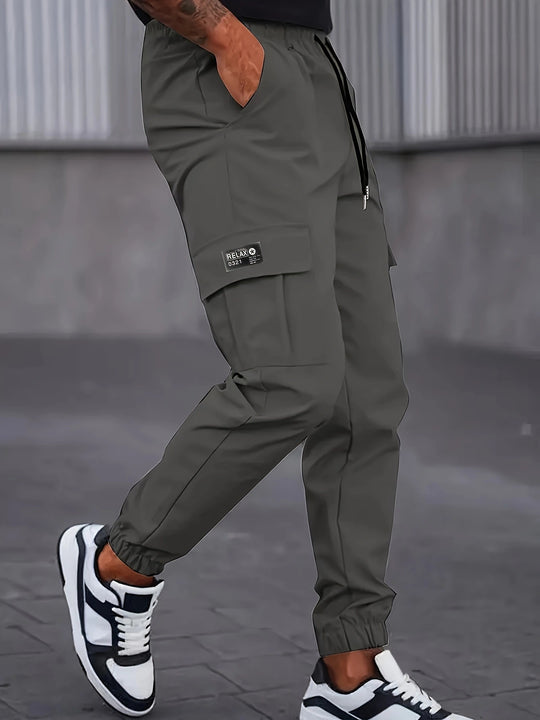 Herren Cargo-Jogginghose mit elastischem Bund, Cargo‑Taschen & Kordelzug Nord Taschen