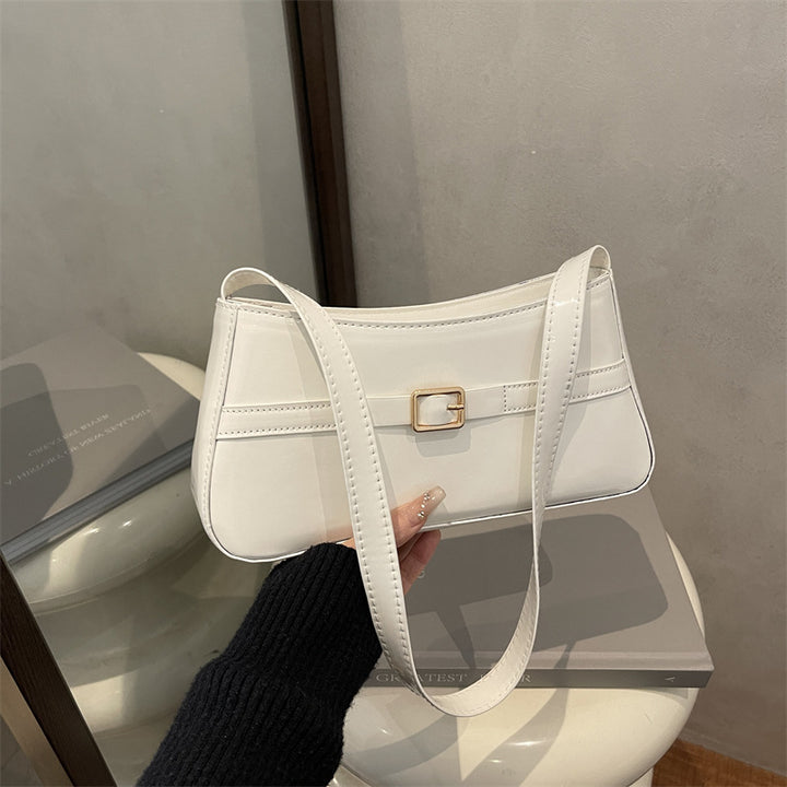 Damen Schultertasche mit elegantem Klappverschluss und mattem Kunstleder Nord Taschen